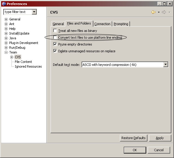 First fix Eclipse so it does not clobber the line endings as 
they are most likly to be unix and you are most likly to edit on 
windows.