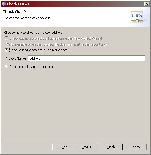 Check it out to a new project workspace.